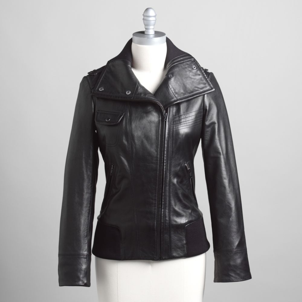 Wilson Women's Wing Collar Leather Coat