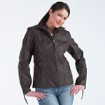 Covington Faux Leather Side Tab Zip Jacket