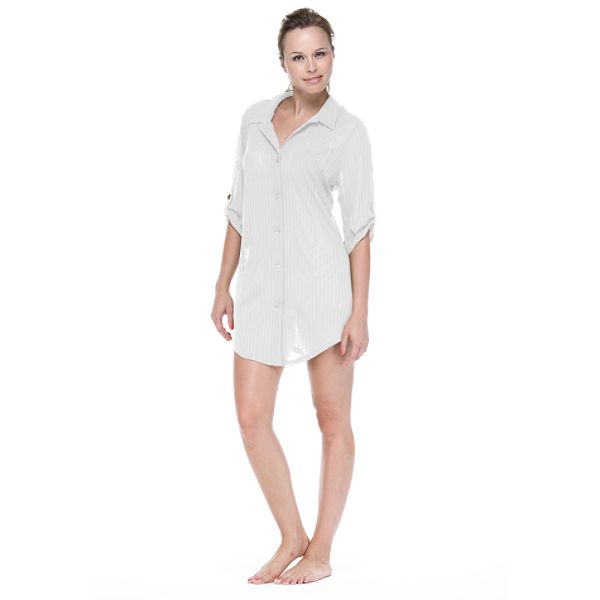 Cover Me USA Women's Plus Button Shirt Cover Up Plus