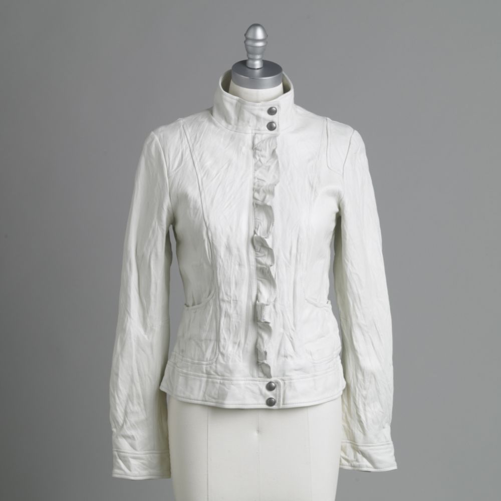 Wilson Leather Scuba Jacket with Ruffle