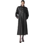 Excelled Ladies Full Length Leather Coat with Decorative Buttons