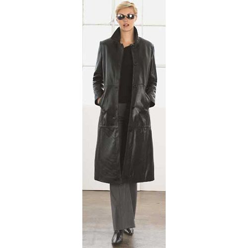 Excelled Full Length Lambskin Trench Coat