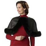 Excelled Leather and Faux Fur Capelet