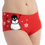 Enchanting Flocked Snowman Boyleg
