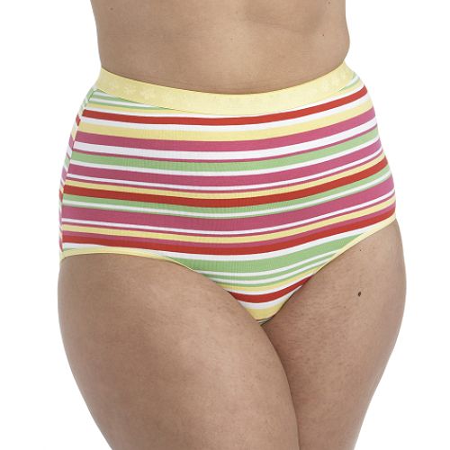 Enchanting Plus Size Cotton Brief Green Dotty Floral