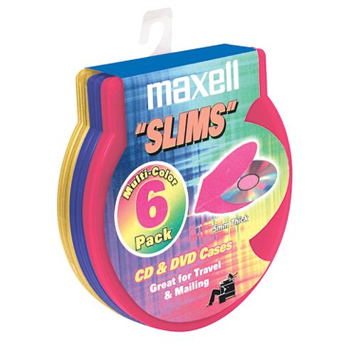 Maxell Slims 5mm C-Shell Cases, 6-pk.   CD DVD Cases