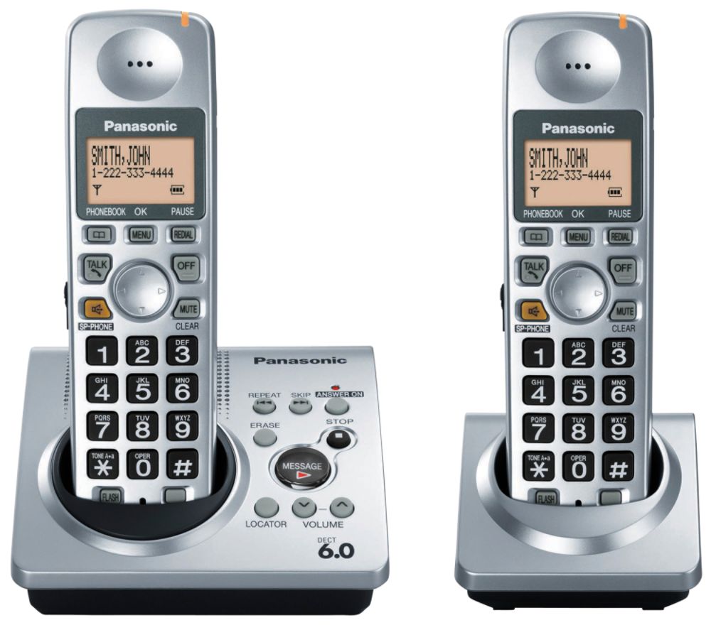Panasonic Expandable Digital Cordless DECT 6.0 Phone System w/Answering and 2 Handsets