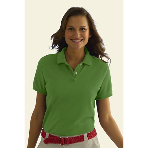 Lands' End Women's Regular Short Sleeve Feminine Fit Cotton Mesh Polo Shirt