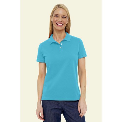 Lands' End Women's Petite Short Sleeve Solid Mesh Polo Shirt