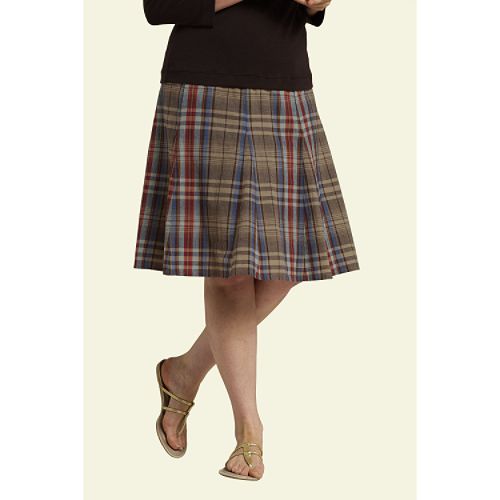 Lands' End Women's Plus Size Easy Madras Skirt