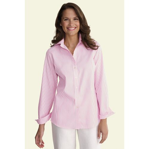 Lands' End Women's Regular Pattern No Iron Pinpoint Shirt