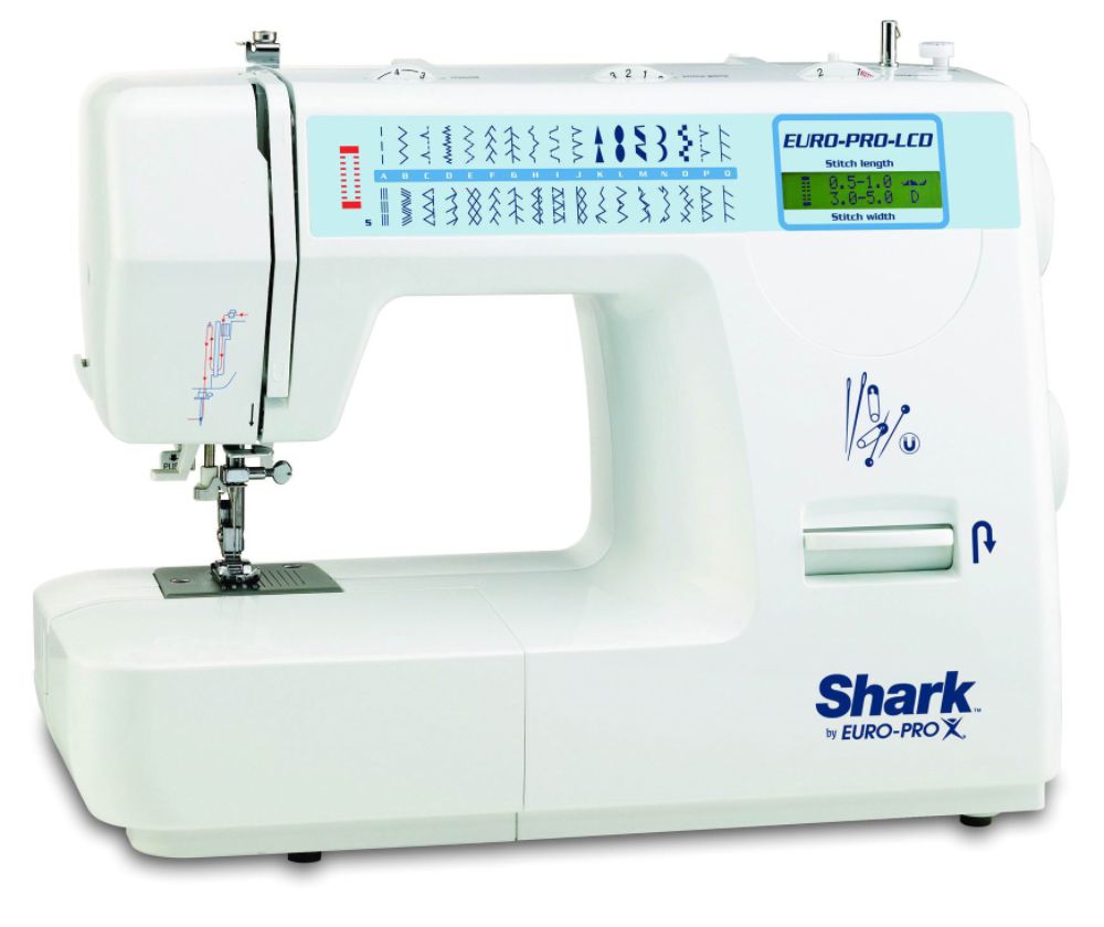 Euro-Pro LCD Screen Sewing Machine with 35 Stitches, 1-Step Automatic Buttonhole