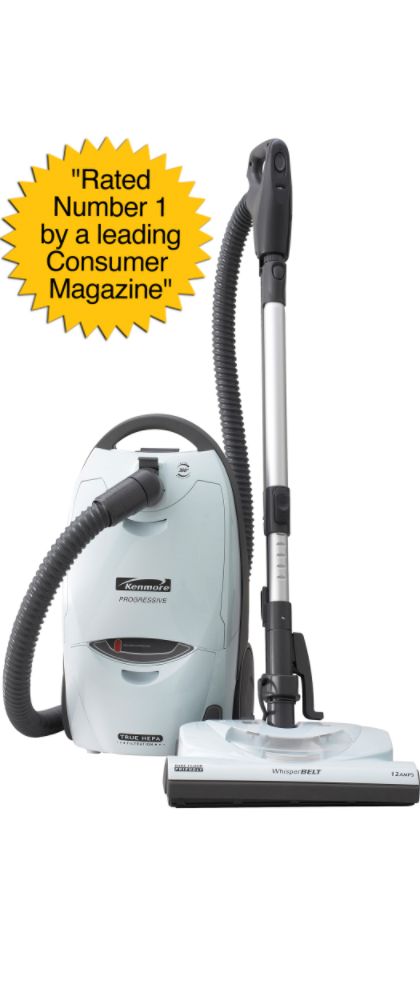 Kenmore Progressive Canister Vacuum with Telescopic Wand, Blue Moon White