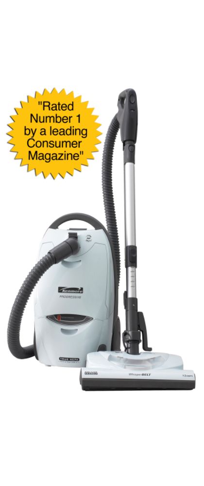 Kenmore Progressive Canister Vacuum with Telescopic Wand, Blue Moon White
