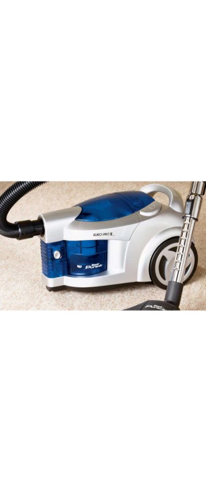 Euro-Pro Bagless Canister Vac, Silver & White