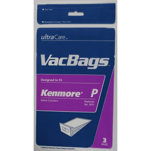 Ultracare Kenmore P Canister Vacuum Bags - 609188