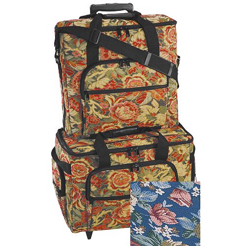 Hemline XL 2 Bag Trolley set in Blue floral - 4010861603 Best Price