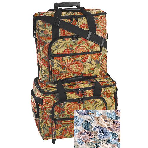 Hemline XL 2 Bag Trolley set in cream floral - 4010860403 Best Price