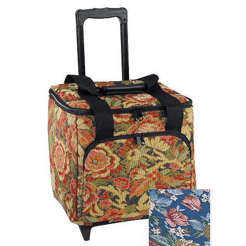 Hemline DeLuxe Serger trolley in blue floral - MR4681.WC16 Best Price