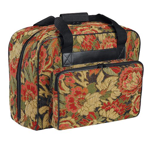 Hemline Standard sewing machine bag in burgundy floral - MR4660.H1 Best Price
