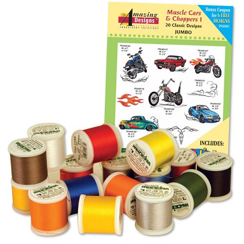 Amazing Designs Muscle Cars and Choppers w/ madeira 18 Spool GiftBox - ADC-48JTK Best Price