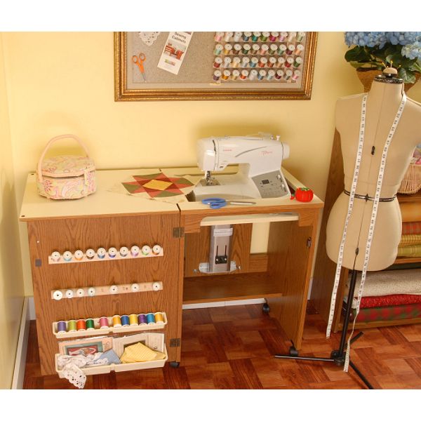 Arrow Sewing Cabinet w/EZ-Lift Air Mechanism, Oak Grain - 98500