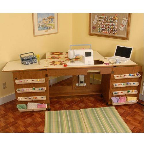Arrow Sewing Bertha Oak Sewing Cabinet - 98700 