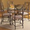 Metal and Glass 5pc Dining Set