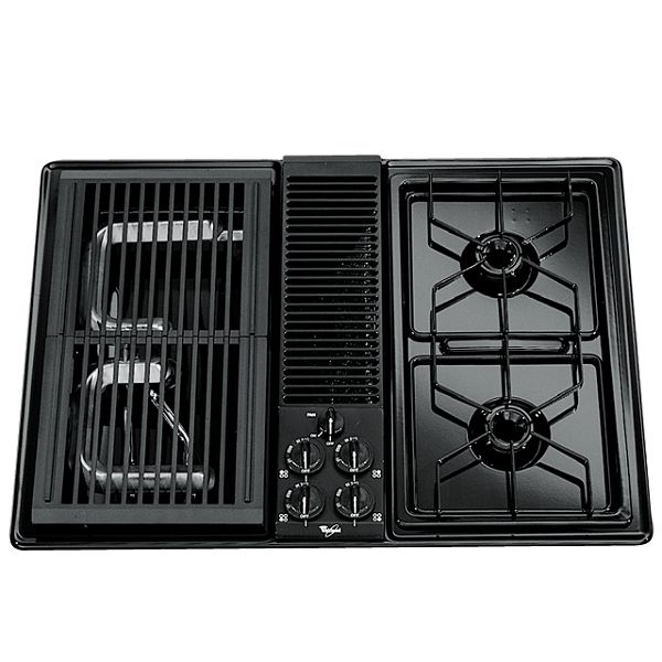 Whirlpool Black 30" Gas Modular Downdraft Cooktop with 2-Burner