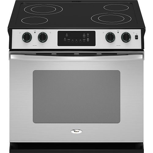 Whirlpool 30 in. Self-Cleaning, Ceramic Glass Electric Drop-In Range - WDE350LV