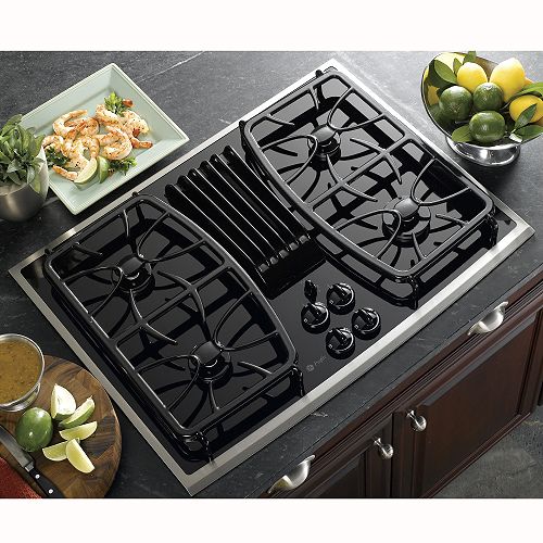 GE Profile Stainless Steel 30" Gas Downdraft Cooktop PGP989