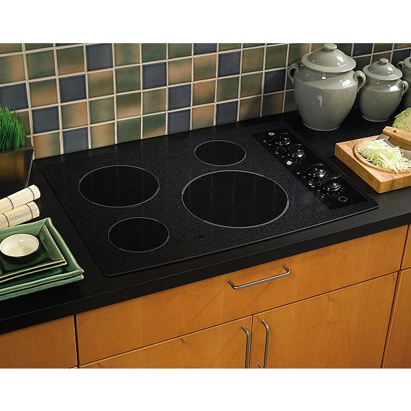 GE Black-on-Black 30" Built-In Electric Cooktop JP346