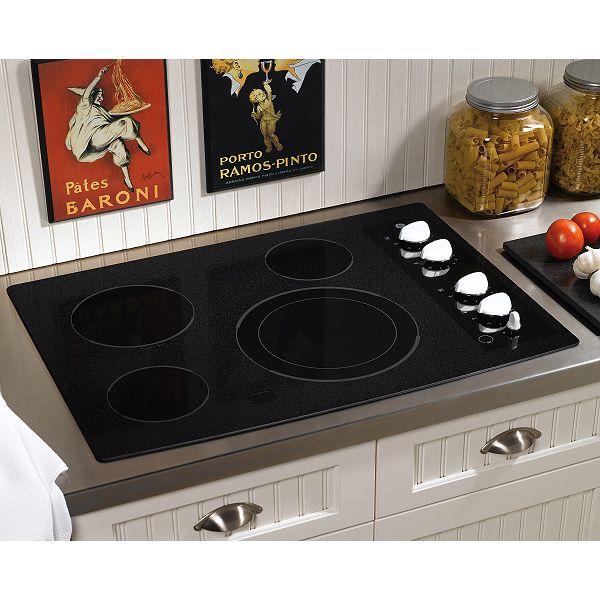 GE White 30" Built-In Electric Cooktop JP356