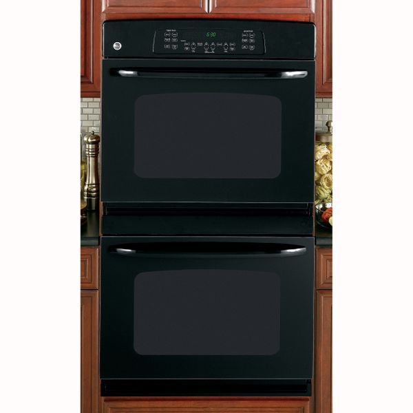 GE Black-on-Black 30" Built-In Double Wall Oven JTP55