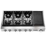 Click to buy Jenn-Air 48 in. Pro-Style Gas Cooktop with 6 Sealed Burners and Electric Griddle .