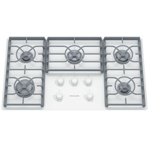 KitchenAid 36 in. Gas Ceramic-Glass Conventional Cooktop with 5 Sealed Burners - KGCC566R