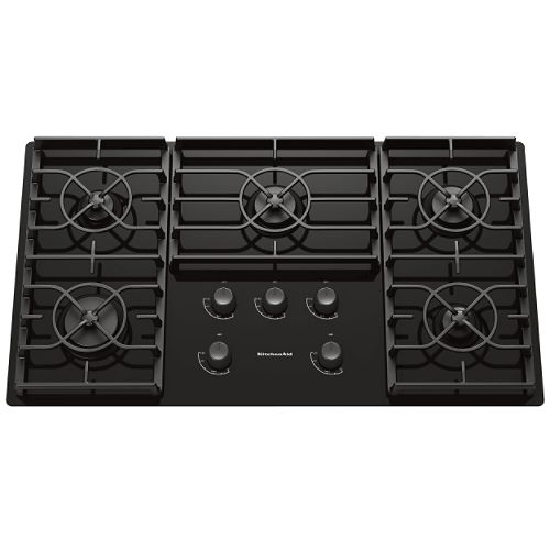KitchenAid 36 in. Gas Ceramic-Glass Conventional Cooktop with 5 Sealed Burners - KGCC566R