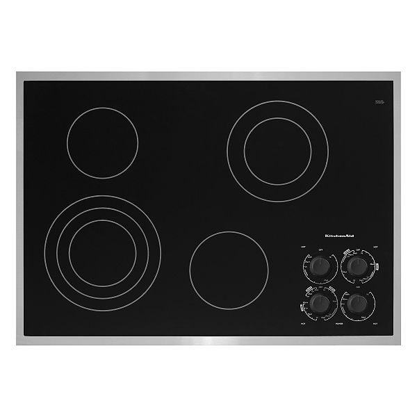 KitchenAid Stainless Steel w/Black 30" Electric Ceran Glass Cooktop