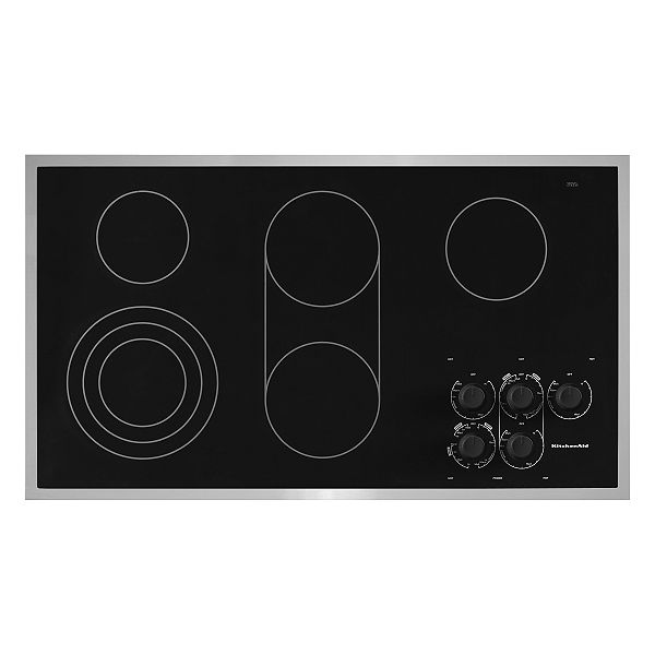 KitchenAid Stainless Steel w/Black 36" Electric Ceran Glass Cooktop