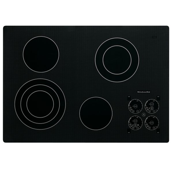 KitchenAid Black 30" Electric Cooktop KECC508R