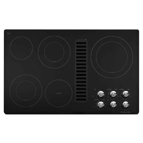 KitchenAid Black 36 in. Electric Downdraft Cooktop - KECD867