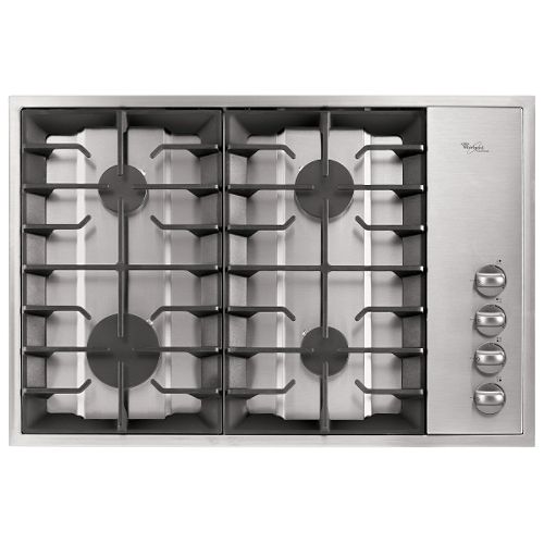 Whirlpool Stainless Steel 30" Gas-On-Stainless Cooktop GLS3064R