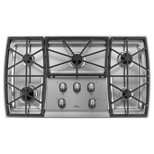 Whirlpool Stainless Steel 36" Gas Cooktop GLS3675V
