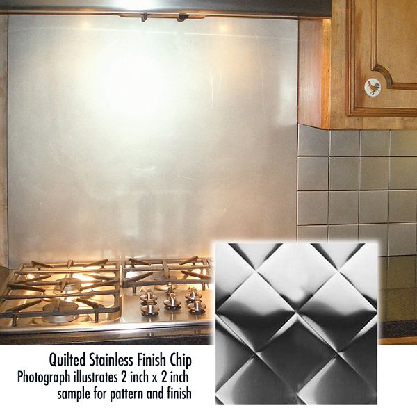 Frigo Design Quilted Stainless 30 in. Custom Metal Cooktop Splash -