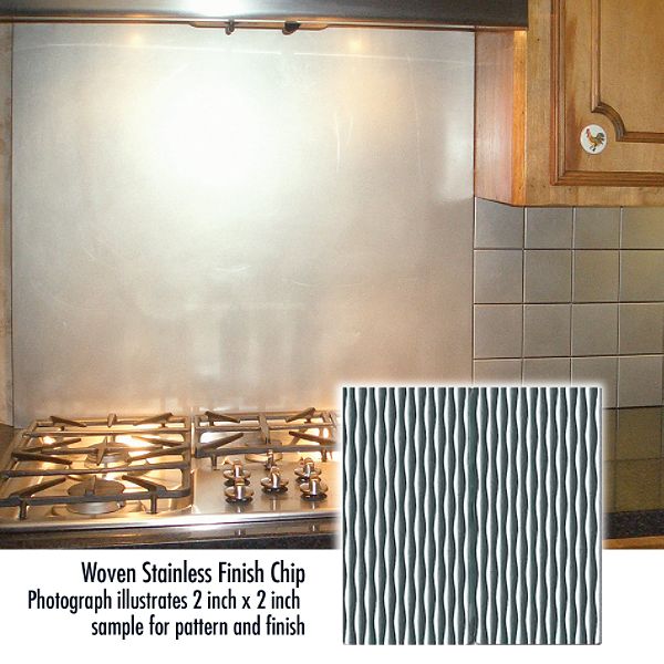 Frigo Design Woven Stainless 30 in. Custom Metal Cooktop Splash - 3012
