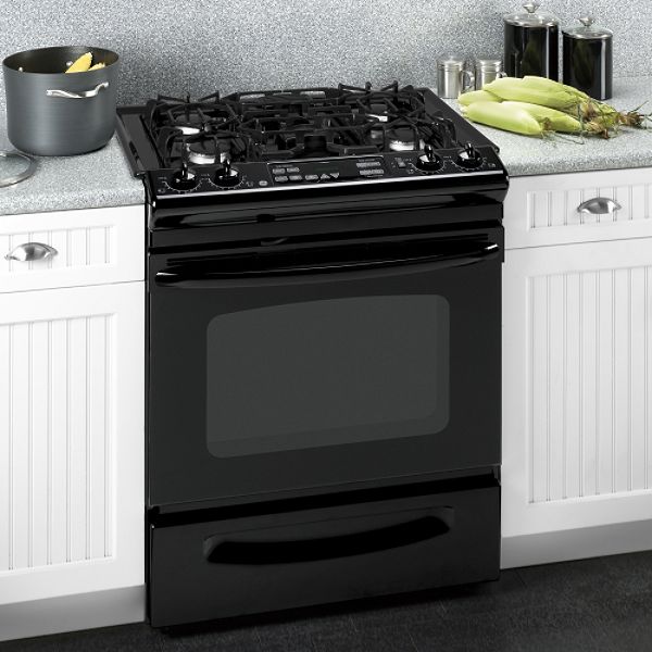 GE Black 30" Slide-In Gas Range JGSP28