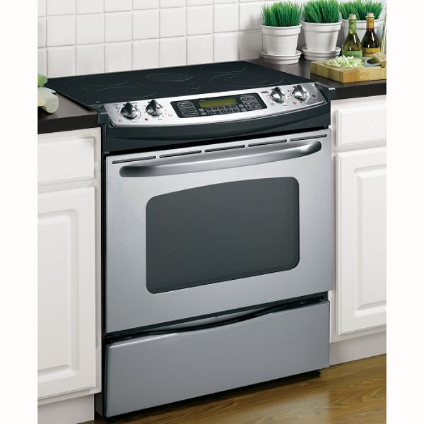GE Stainless Steel 30" Self-Clean Slide-In Electric Range JSP46