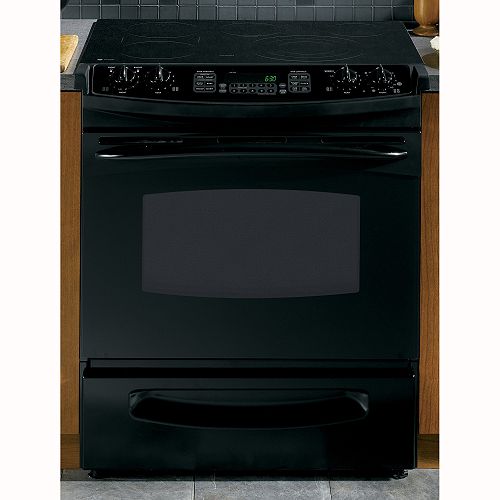 GE Profile 30 in. Electric Self-Clean Convection Slide-In Range with Radiant Cooktop -...