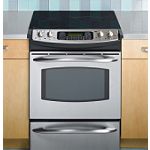 GE Profile 30 in. Electric Self-Clean Convection Slide-In Range with Radiant Cooktop 