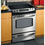 GE Profile 30 in. Electric Self-Clean Slide-In w Radiant Cooktop, Electronic Oven Controls 